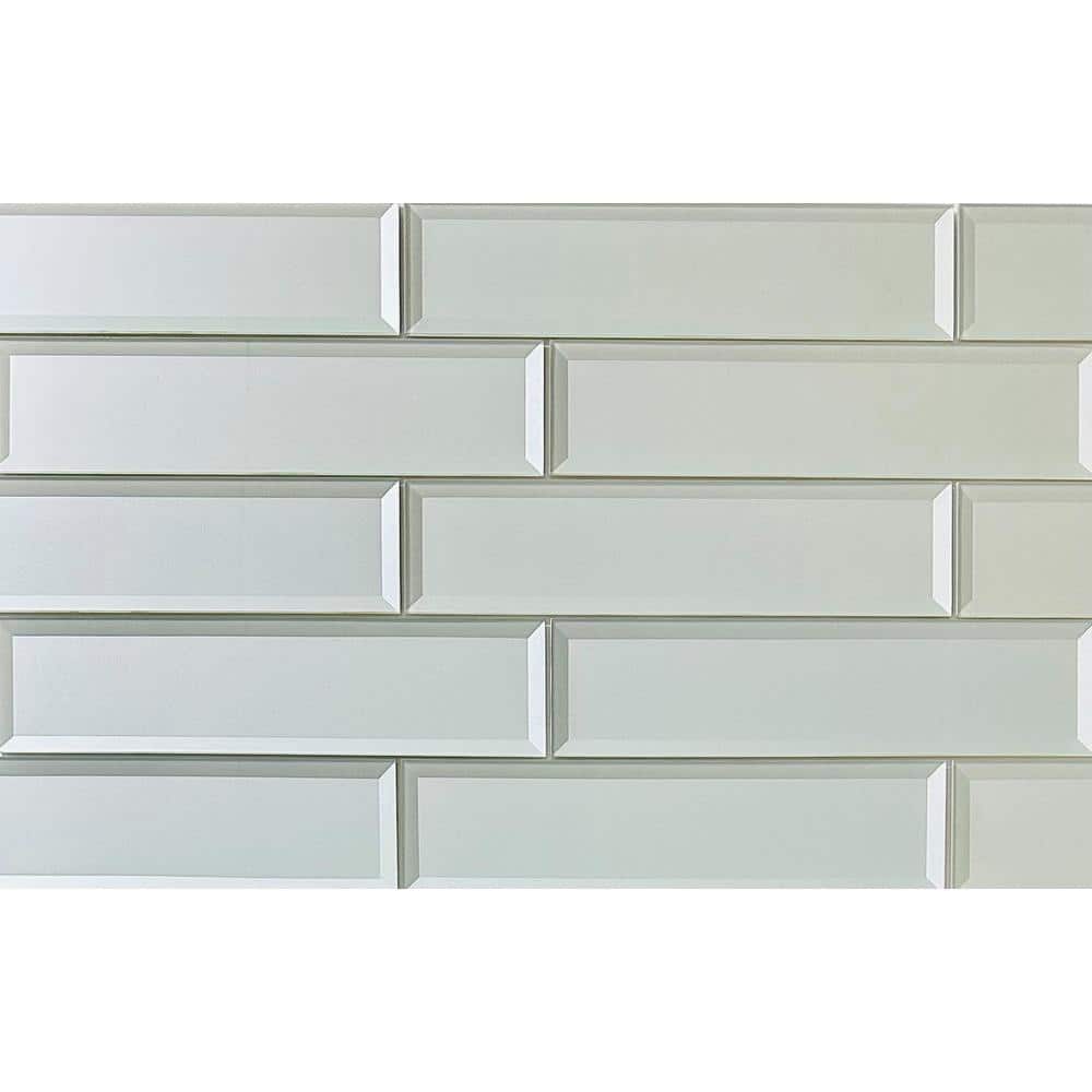 Reflections Silver Mirrored Glass Diamond Wall Tile