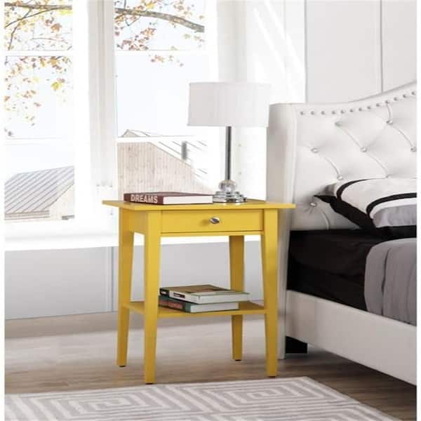 Yellow Finish, 1 Drawer Nightstand