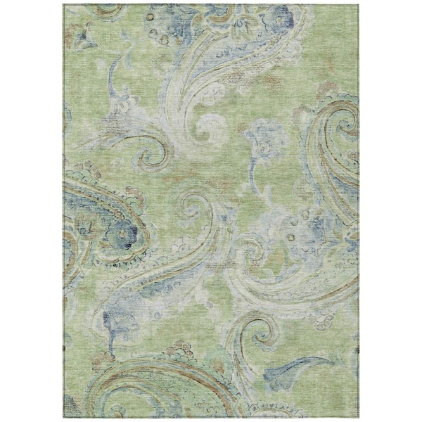 Chantille Machine Washable Indoor/Outdoor Abstract ACN2748 Aloe 10 ft. x 14 ft. Area Rug