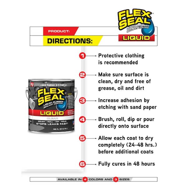 Flex Seal Liquid Black 1 Gal. Liquid Rubber Sealant Coating