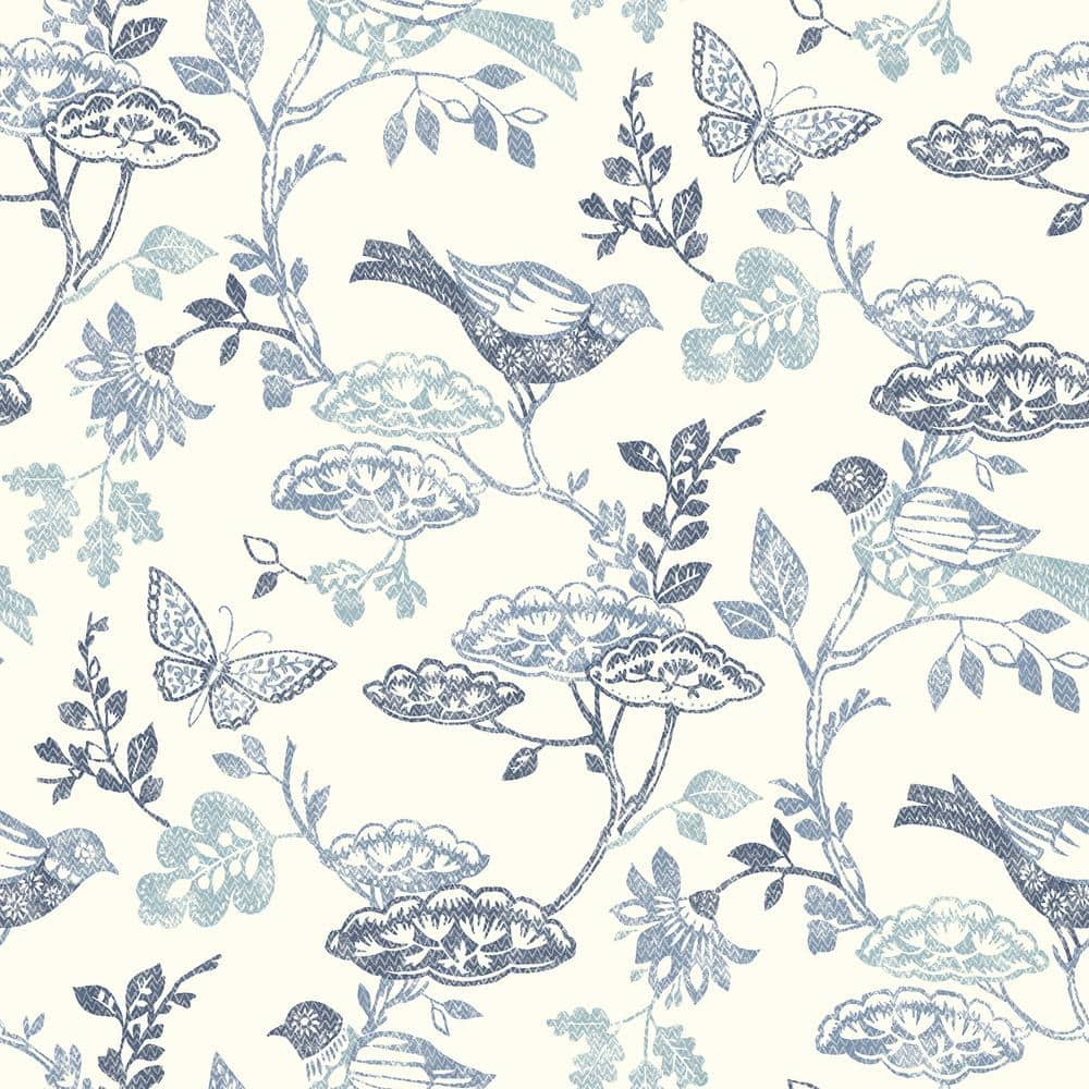 Chesapeake Malmo Trail Blue Prepasted Non Woven Wallpaper Sample  3125-72316SAM - The Home Depot