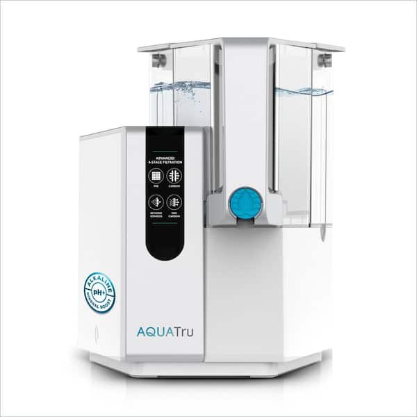 AquaTru Classic Alkaline Countertop Water Filter System with 4-Stage Ultra Reverse Osmosis Technology BPA Free