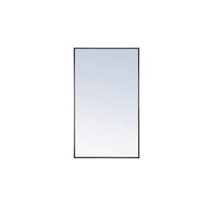 Timeless Home 24 in. W x 40 in. H x Contemporary Metal Framed Rectangle Black Mirror