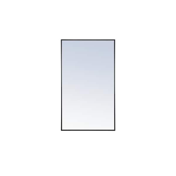 Unbranded Timeless Home 24 in. W x 40 in. H x Contemporary Metal Framed Rectangle Black Mirror