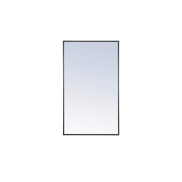 Unbranded Medium Rectangle Black Modern Mirror (40 in. H x 24 in. W)