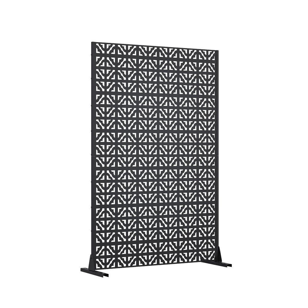 72 in. x 47 in. Black Galvanized Steel Garden Fence in Clover Pattern price history on PriceWatchPro
