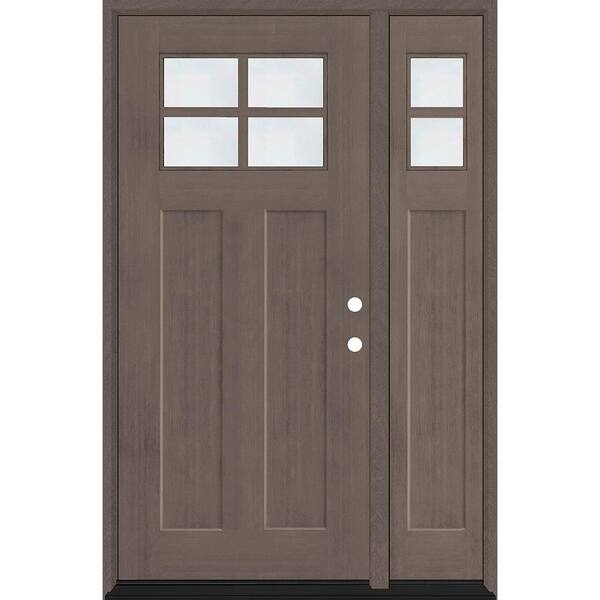 Steves & Sons Regency 51 in. x 80 in. LHIS 4L-1/4Toplite Clear Glass Ashwood Stain Fir Grain Fiberglass Prehung Front Door w/12in. SL