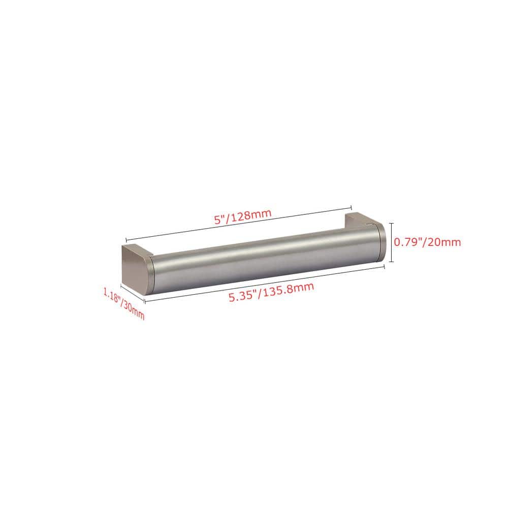 Brushed Nickel 5.35" Industrial Drop Bail Pull with Mounting Hardware