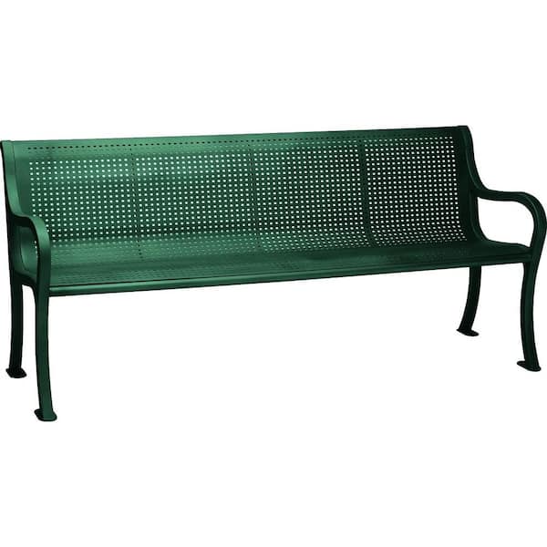 Tradewinds Oasis 6 ft. Perforated Bench with Back in Hunter