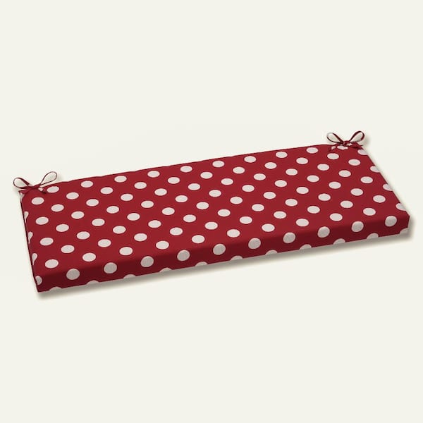 Pillow Perfect Novelty Rectangular Outdoor Bench Cushion in Red