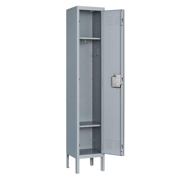 Mlezan DBDG202299G Metal Locker Cabinet Single Tier 12 in. D x 12 in. W x 66 in. H in Gray Steel for Gym School Changing Room - 2