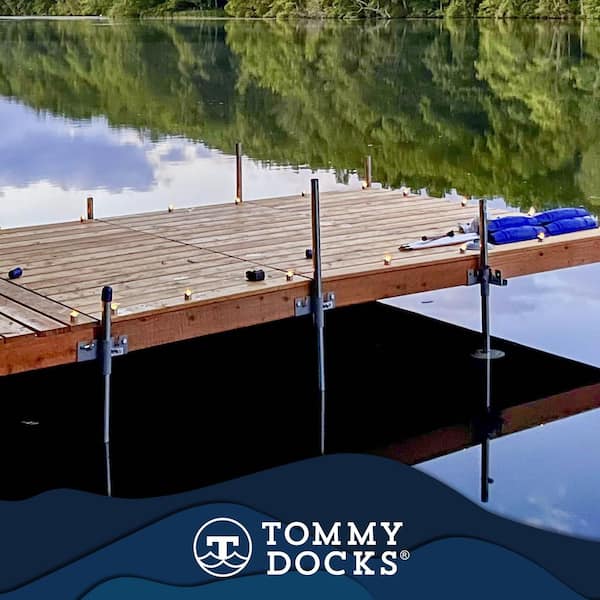 Gray Polyester Powder Coated Stainless Steel Connecting Bracket for Dock Sections in Boat Dock Systems, 2-Pack