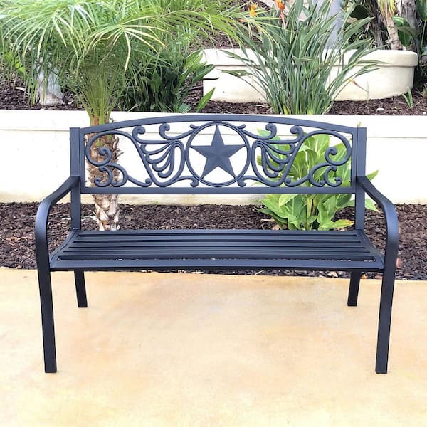 Maypex 51 in. Steel Outdoor Patio Porch Chair Loveseat Bench