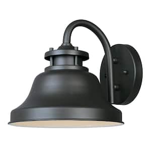 Bayport 8.5 in. Bronze Dark Sky 1-Light Outdoor Line Voltage Wall Sconce with No Bulb Included