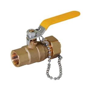 3/4 in. FIP x 3/4 in. Hose, Premium Brass Full Port Hose Ball Valve with Chain and Cap