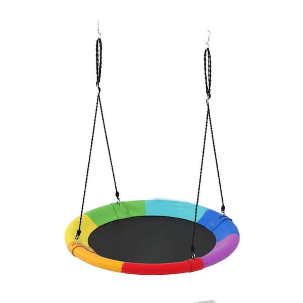 URBAN FOREST PLAYFUL 幕子 Costway 40 in. Multi-color Flying Saucer Tree Web Swing Play Set