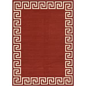 Athens Modern Burgundy 7' 0 x 10' 0 Area Rug