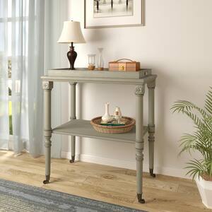 Old grey Kitchen Island Tray Table made of wood