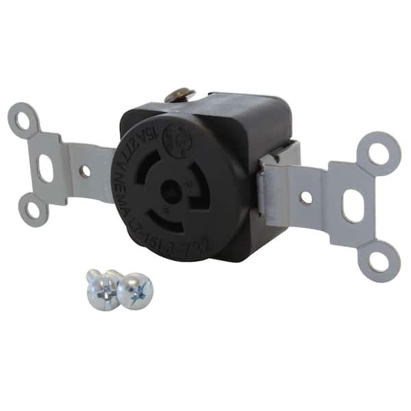 NEMA L7-15R 15A 277V Flush Mount Locking Industrial Grade Outlet