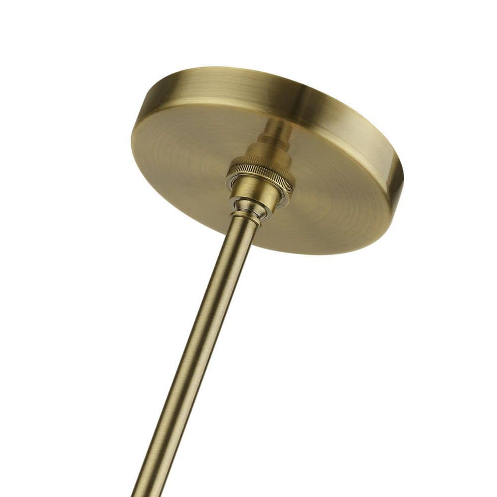 Uptown Antique Brass 6-Light Pendant with Acid Etched Rods