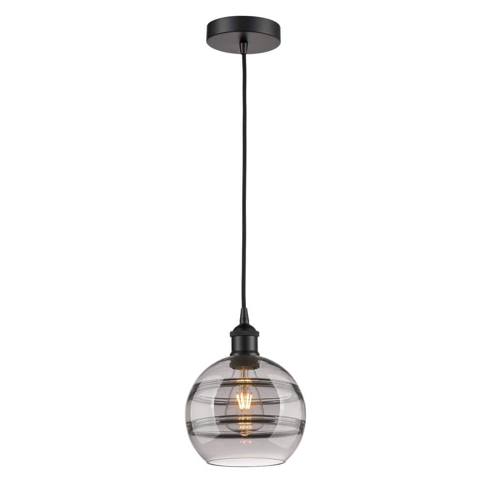 Rochester 100-Watt 1-Light Matte Black Standard Mini Pendant Light with Painted Glass Shade, No Bulbs Included price history on PriceWatchPro