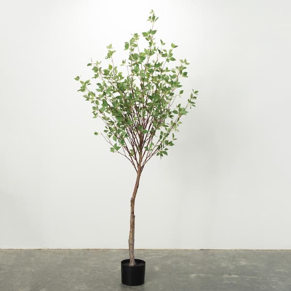 SULLIVANS 72" Artificial Potted Green Mountain Leaf Tree