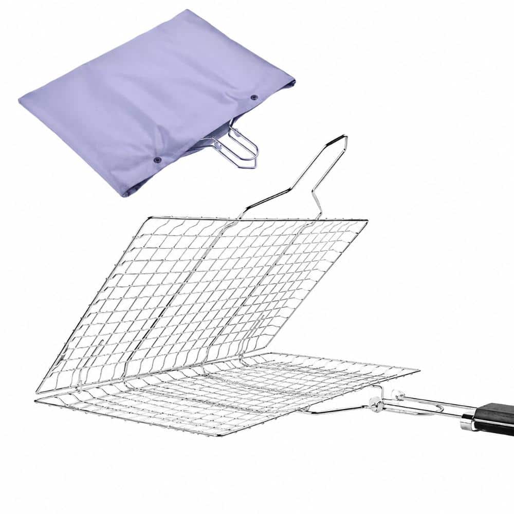 Stainless Steel Folding Fish Grill Basket with Removable Handle and Locking Grate, 12.6 x 12.6 x 0.7 price history on PriceWatchPro