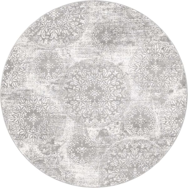 Unique Loom Sofia Grand Gray 7 ft. x 7 ft. Area Rug
