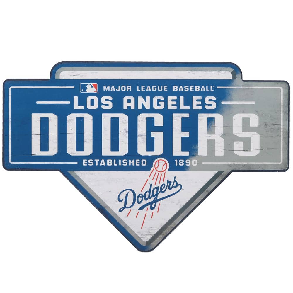 Open Road Brands Los Angeles Dodgers Base Wood Wall Decor, Blue/Grey -  90182718-s