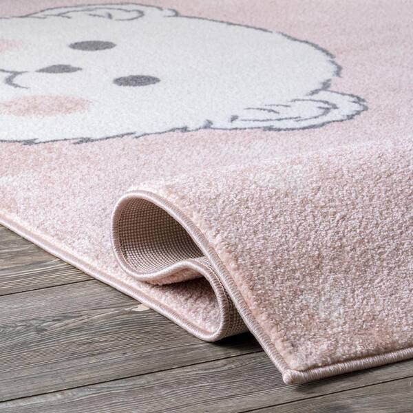 nuLOOM Teddy Bears Kids Pink 8 ft. x 10 ft. Area Rug MEST02A-8010