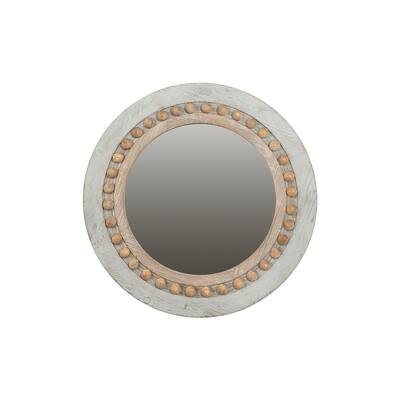 Medium Round Grey Classic Mirror (24.75 in. H x 24.75 in. W)