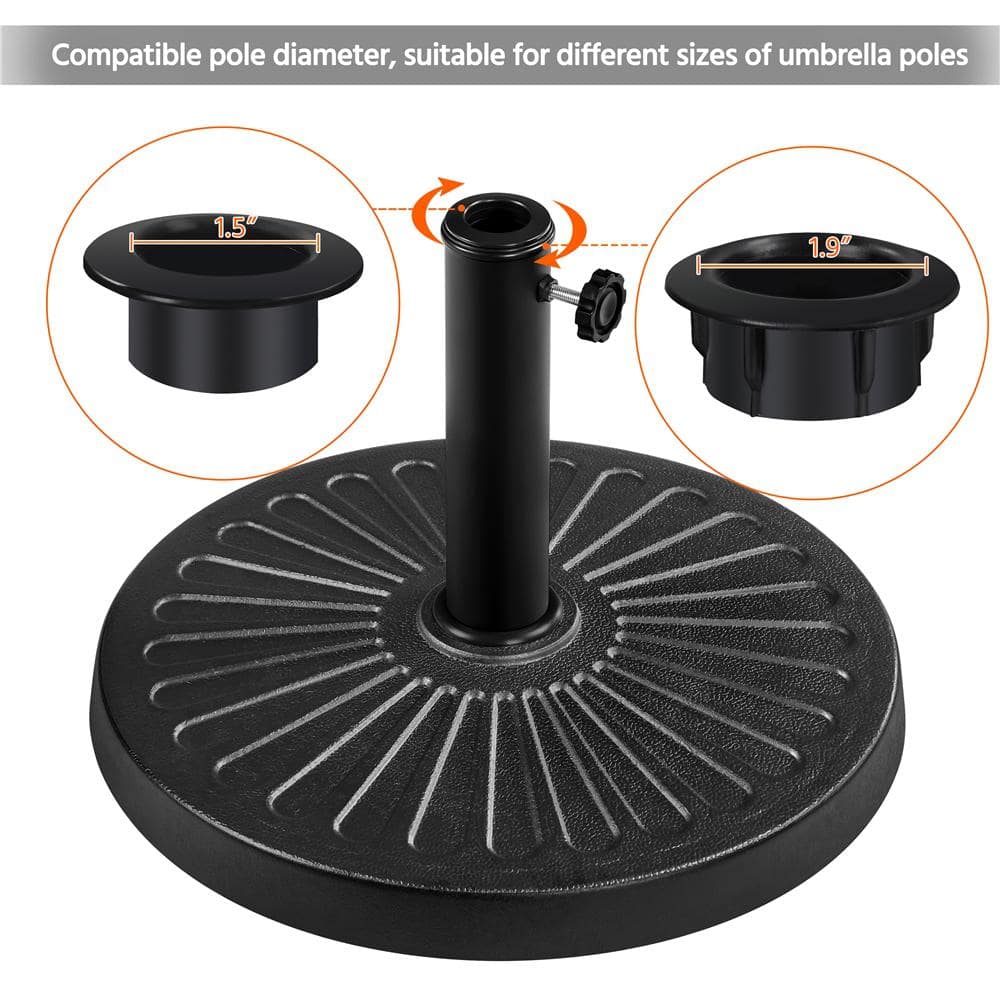Black Metal Outdoor Patio Umbrella Base Stand