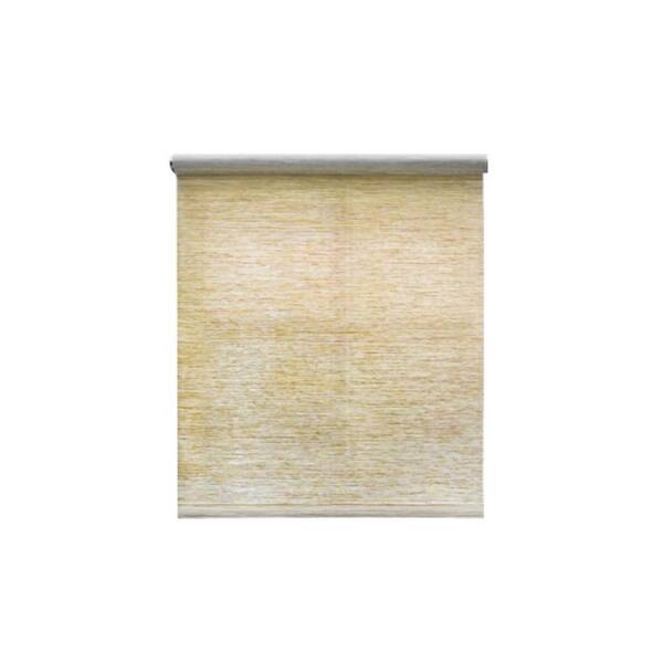 Harper Lane Pre-Cut Heather Tan Cordless Light Filtering Natural Fiber Roller Shade 54.5 in. W x 72 in. L