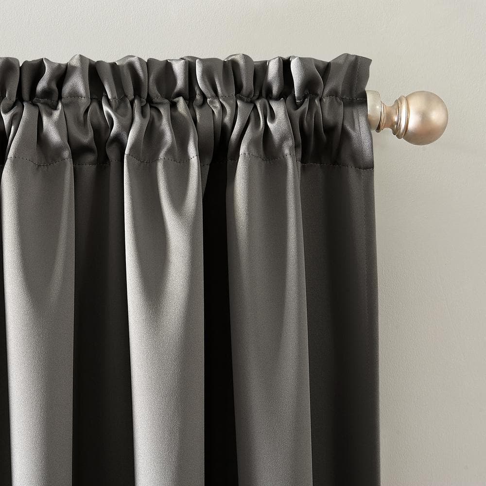 Sun Zero Gray 84" Blackout Rod Pocket Curtain Panel
