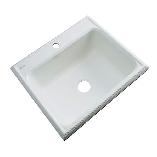 Thermocast Wentworth Drop-In Acrylic 25 in. 1-Hole Single Bowl Kitchen Sink in Ice Grey