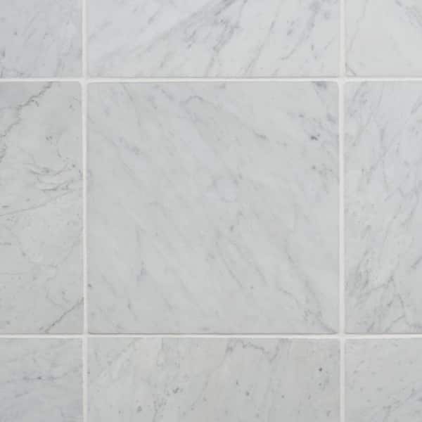 Heritage Bianco Carrara 12 in. x 12 in. Tumbled Marble Floor and Wall Tile (10 sq. ft./ Case)