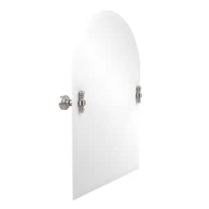 Retro-Wave Collection 21 in. x 29 in. Frameless Arched Top Single Tilt Mirror with Beveled Edge in Satin Nickel