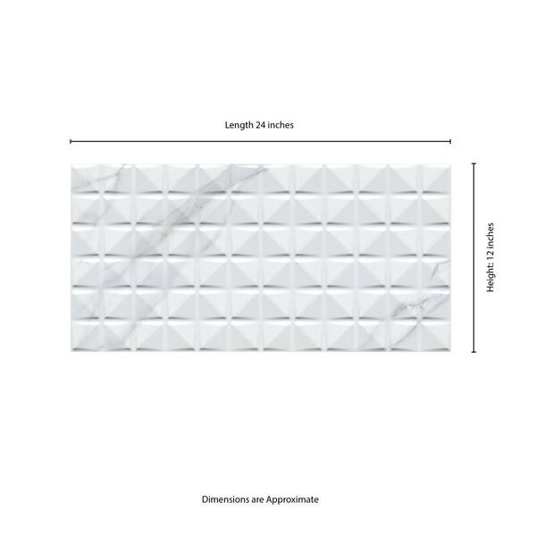 MSI Dymo Statuary Chex White 12 in. x 24 in. Glossy Ceramic 3D Patterned Wall Tile (960 sq. ft./Pallet)