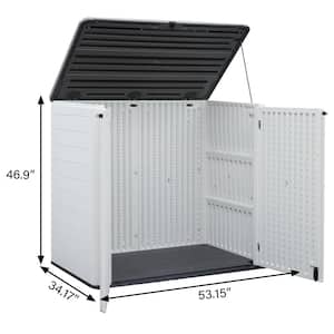 Modern 54 in. W x 35 in. D x 47 in. H Plastic (HDPE) Outdoor Storage Cabinet (shelves not included)
