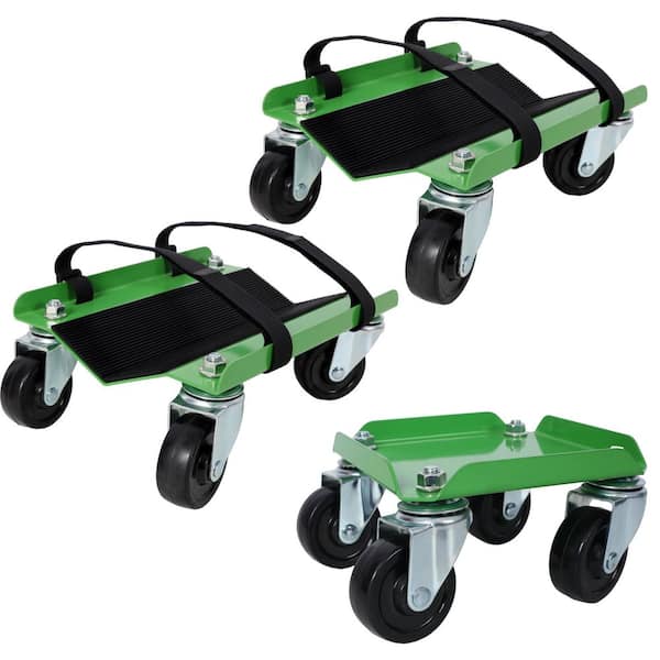 Snowmobile Dolly Heavy Duty Carries up to 1500 lbs. V-Slide with 2.5 in. Swivel Casters Rubber Pad, Heavy Duty Straps