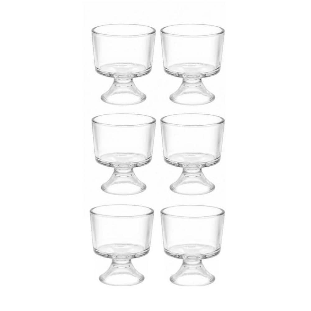 Wudkey 10 fl. oz. Clear Glass Dessert Bowls Cups, Cute Footed Dessert Bowls for Ice Cream Party Table Decor (Set of 6) EI4E43_0