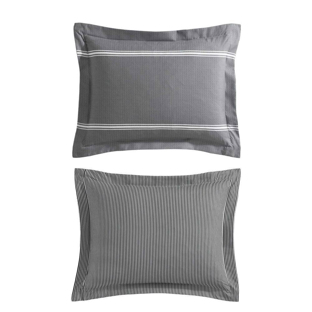 Gray Twin Microfiber Reversible Bedding Set