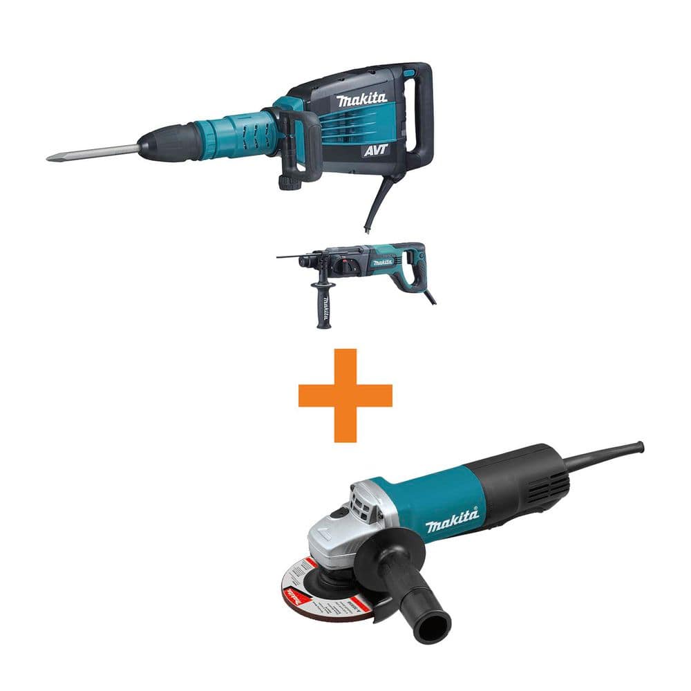 14 Amp 27 lbs. 12.25 in width AVT SDS-MAX Demolition Hammer with 4-1/2 in. Corded Paddle Switch Angle Grinder price history on PriceWatchPro