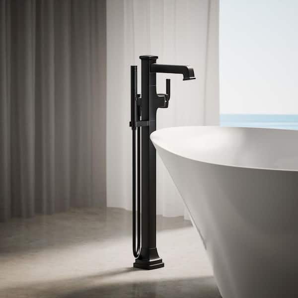 Riff Single-Handle Claw Foot Tub Faucet with Handshower in Matte Black