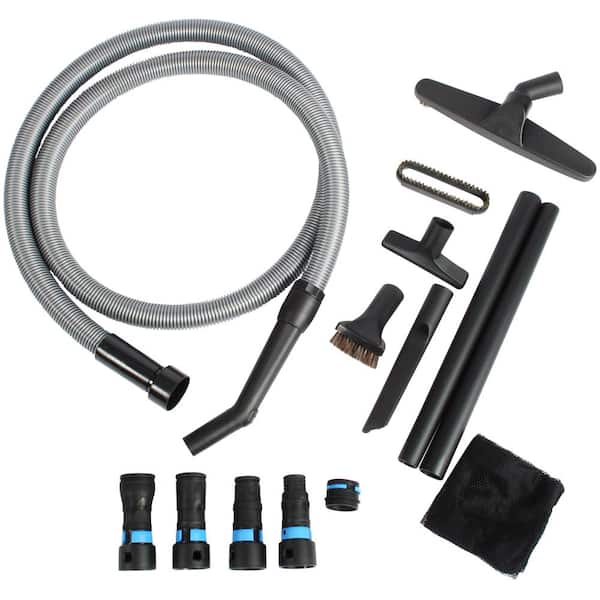 Cen-Tec 10 ft. Vacuum Hose with Expanded Multi-Brand Power Tool Dust Collection Adapter Set and Attachment Kit for Wet/Dry Vacs