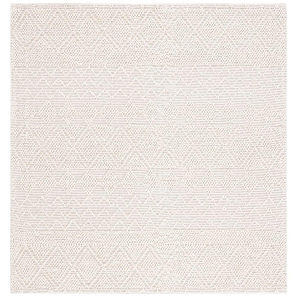 Natura 3 ft. x 3 ft. Ivory Chevron Striped Diamond Square Area Rug price history on PriceWatchPro
