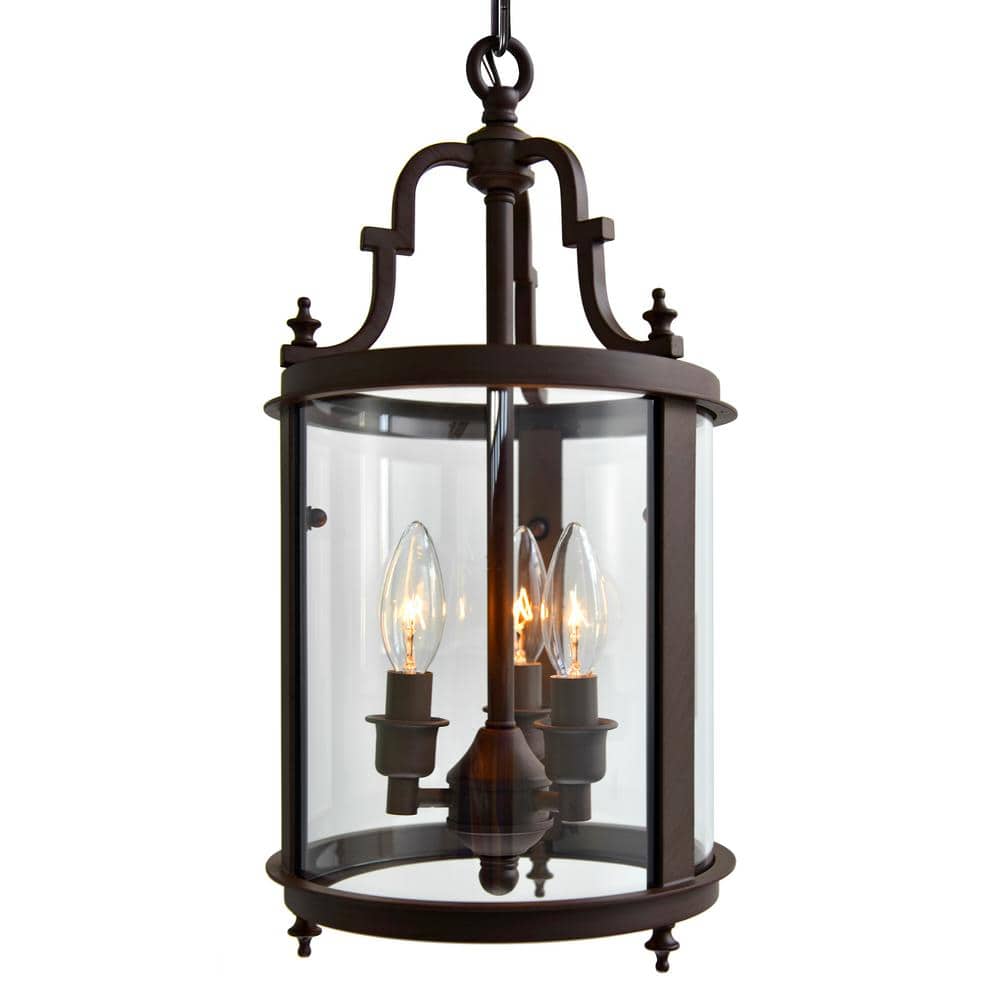 Desire Bronze Mini Drum Pendant with Clear Glass Shade