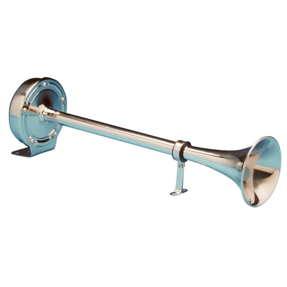 Marinco 12V Chrome Plated Single Trumpet Mini Air Horn