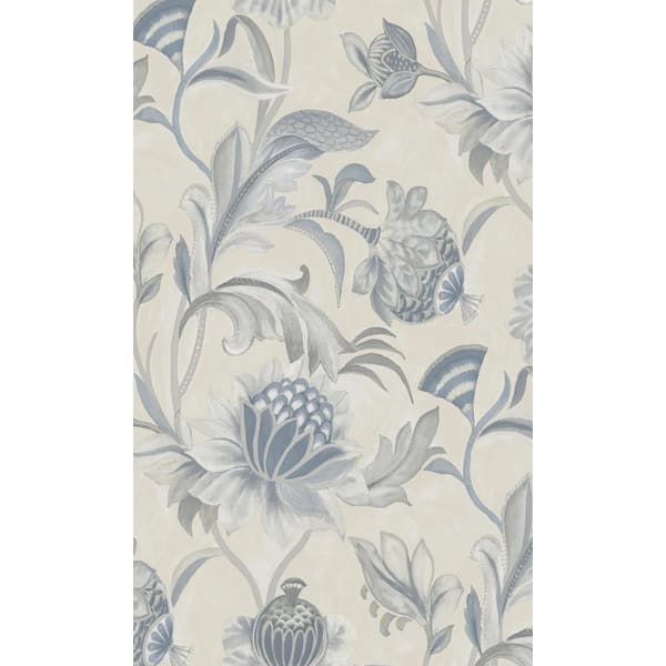 Walls Republic Blue Dove Jacobean Style Floral Print Non Woven Non-Pasted Textured Wallpaper 57 Sq. Ft.