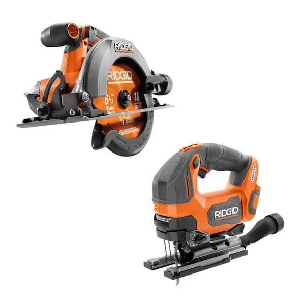 18V Cordless 2-Tool Combo Kit with Jig Saw and 6-1/2 in. Circular Saw (Tool Only)